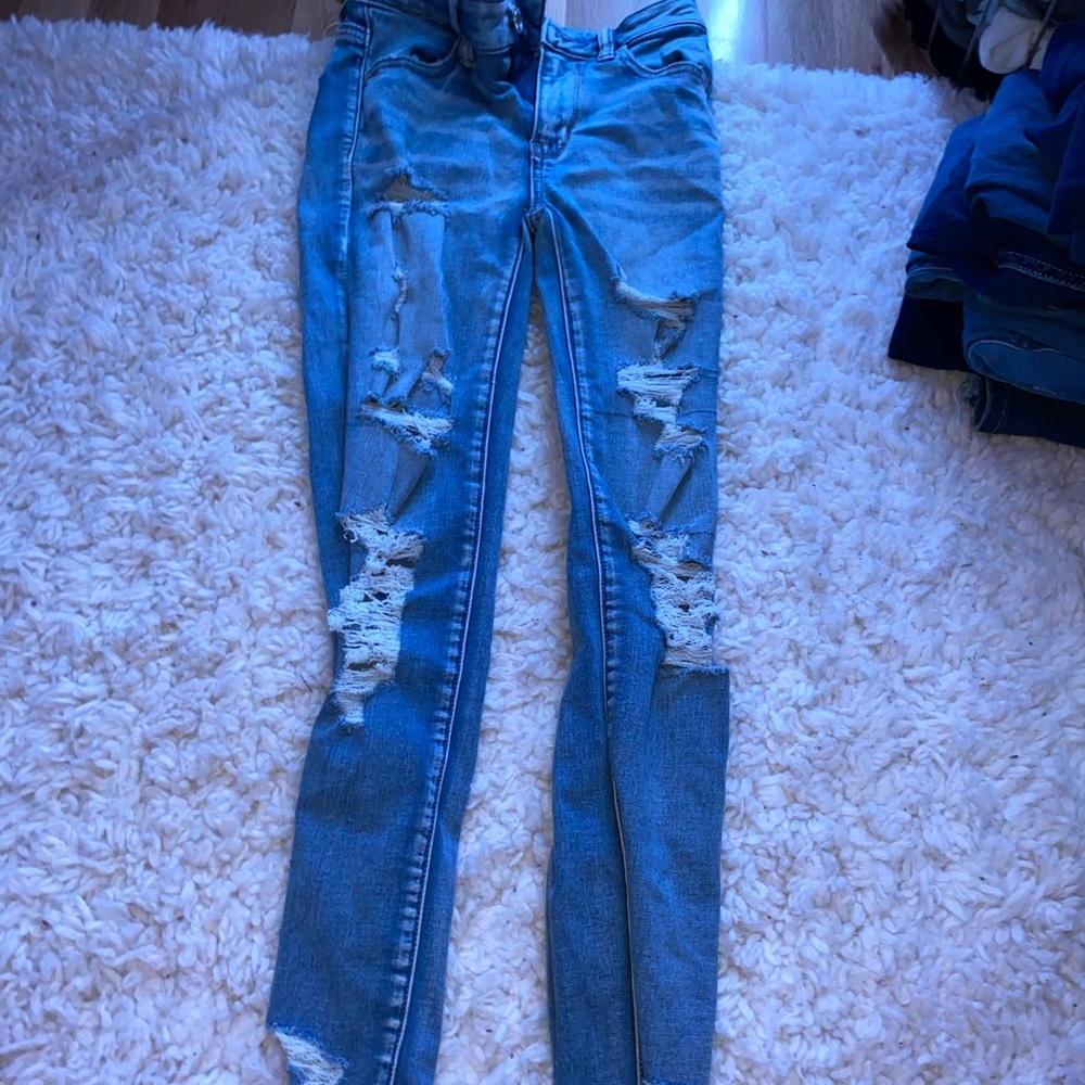 American Eagle Ripped Jeggings Size 00S